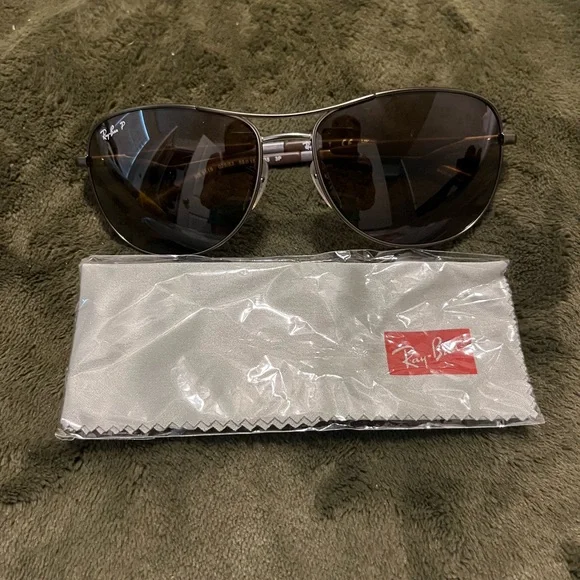 Ray-Ban men’s RB3519 aviator sunglasses gunmetal brown polarized - Picture 7 of 9